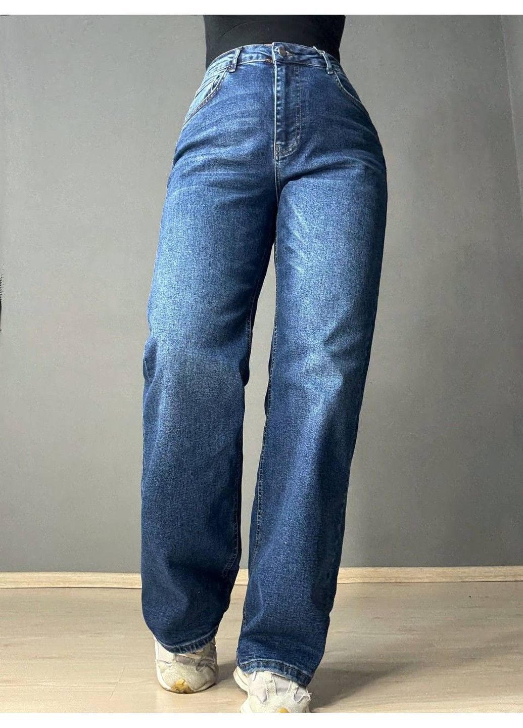 Джинси жіночі 3421-2 straight fit прямі стрейчеві сині Its Basic - (358786692)