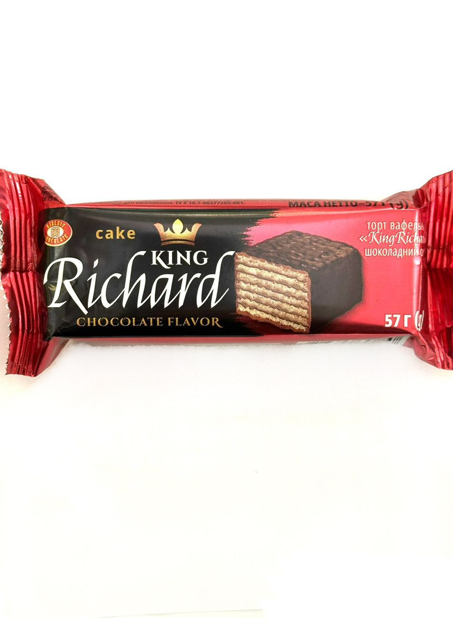 Торт вафельний “King Richard” шоколадний 57 г Бісквіт‑Шоколад (371914084)