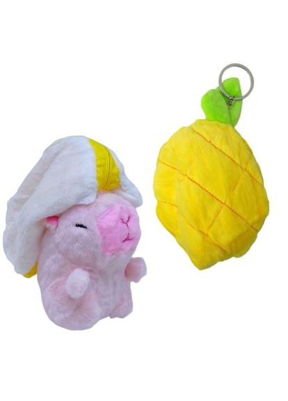 М'який брелок Капібара Фрукт Ананас від MIC для ключів та сумок для дітей та дорослих. ProDobro (367101752)