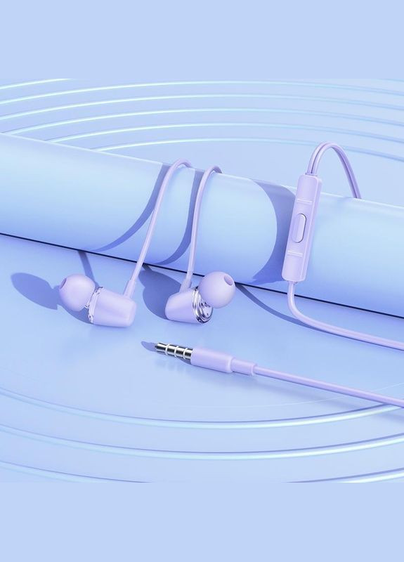 Наушники с микрофоном вставные M107 Discoverer universal earphones фиолетовые Hoco (318560663)