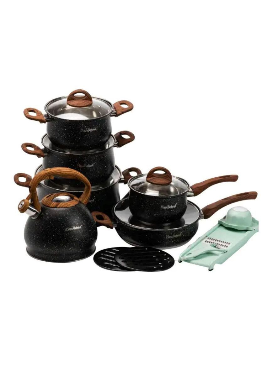 Набор посуды для приготовления из нержавеющей стали 10 предметов черный HP33530B No Brand (369478258)