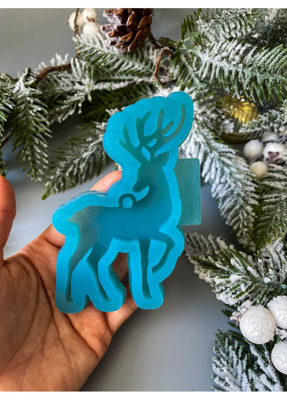 Молд Лань 1 піднята ніжка для новорічних іграшок на ялинку силіконова форма для епоксидної смоли No Brand (370567125)