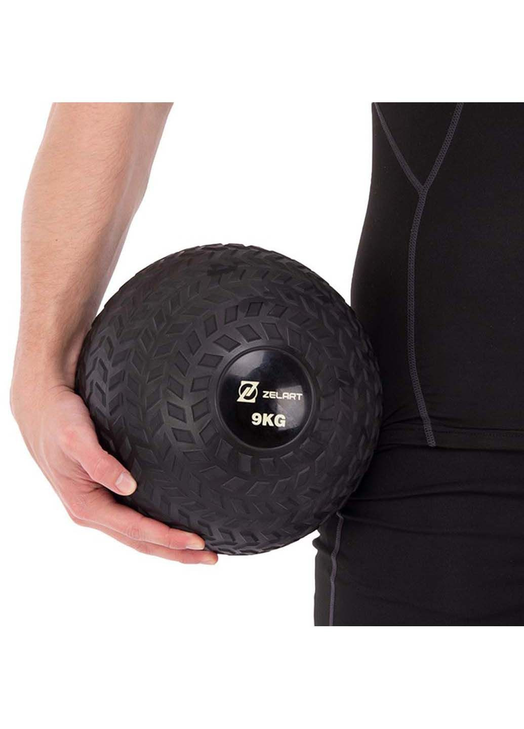 Мяч набивной слэмбол для кроссфита рифленый Slam Ball FI-7474 9 кг FDSO (290109255)