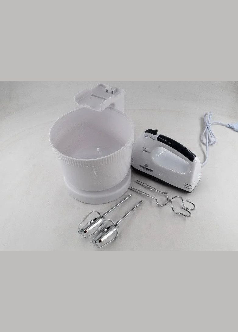 Міксер ручний з чашею 7 режимів 300 Вт CB-7320 White Crownberg (306716604)