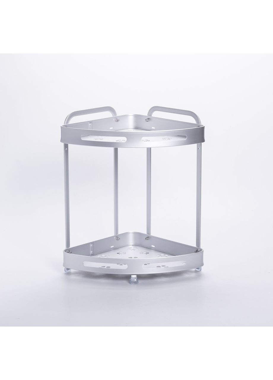 Алюминиевая угловая полка для ванной двухъярусная универсальная HP-46-3 Yiwu (370707837)