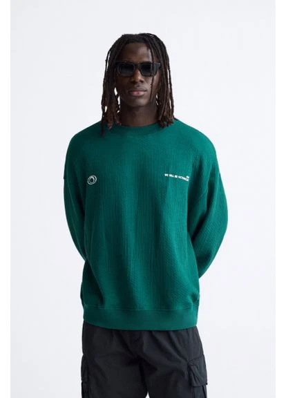 Кофта світшот текстурована 4087 338 GREEN Zara комбінований