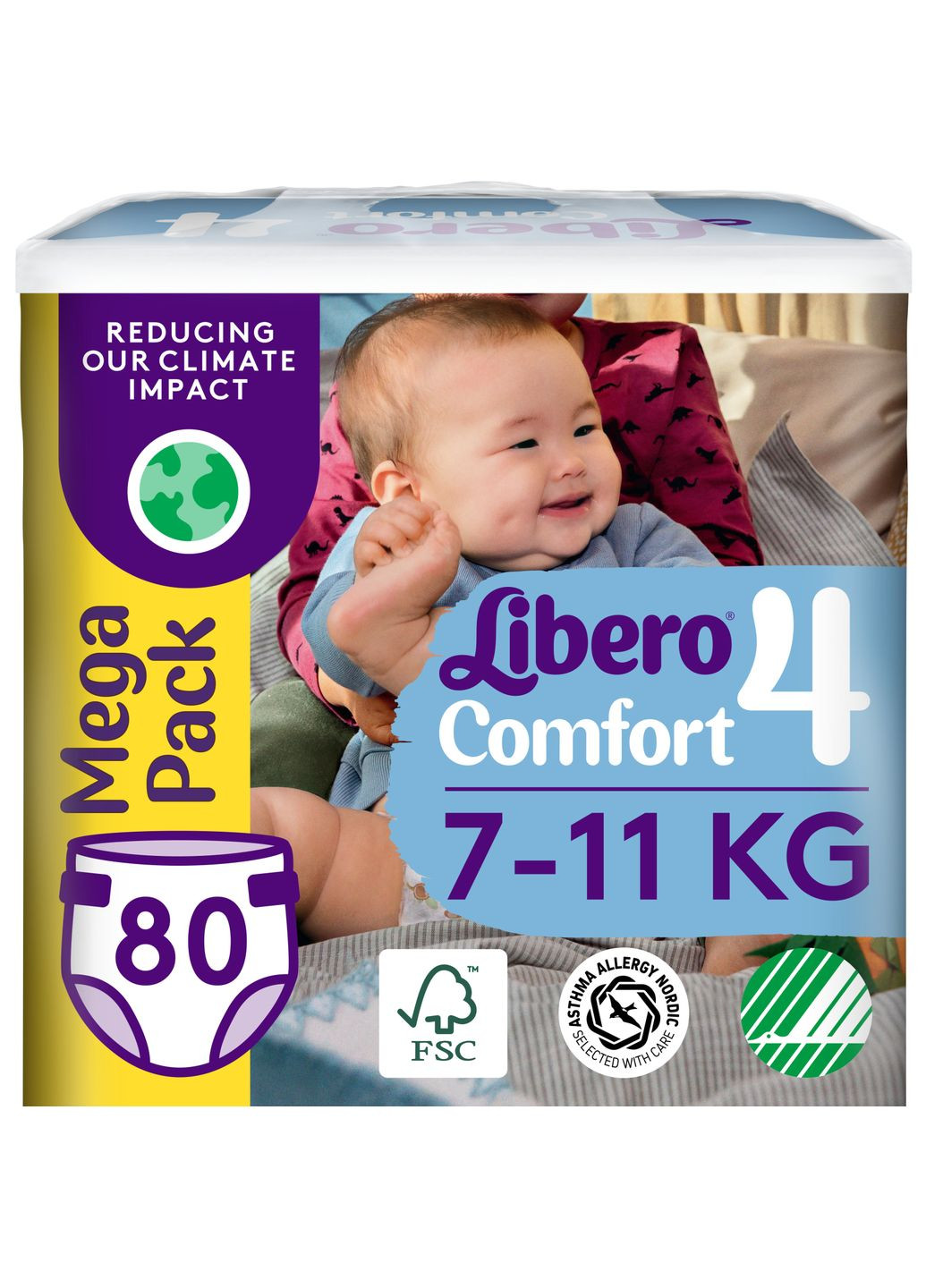 Підгузки Libero comfort розмір 4 (7-11 кг) 80 шт (271965460)