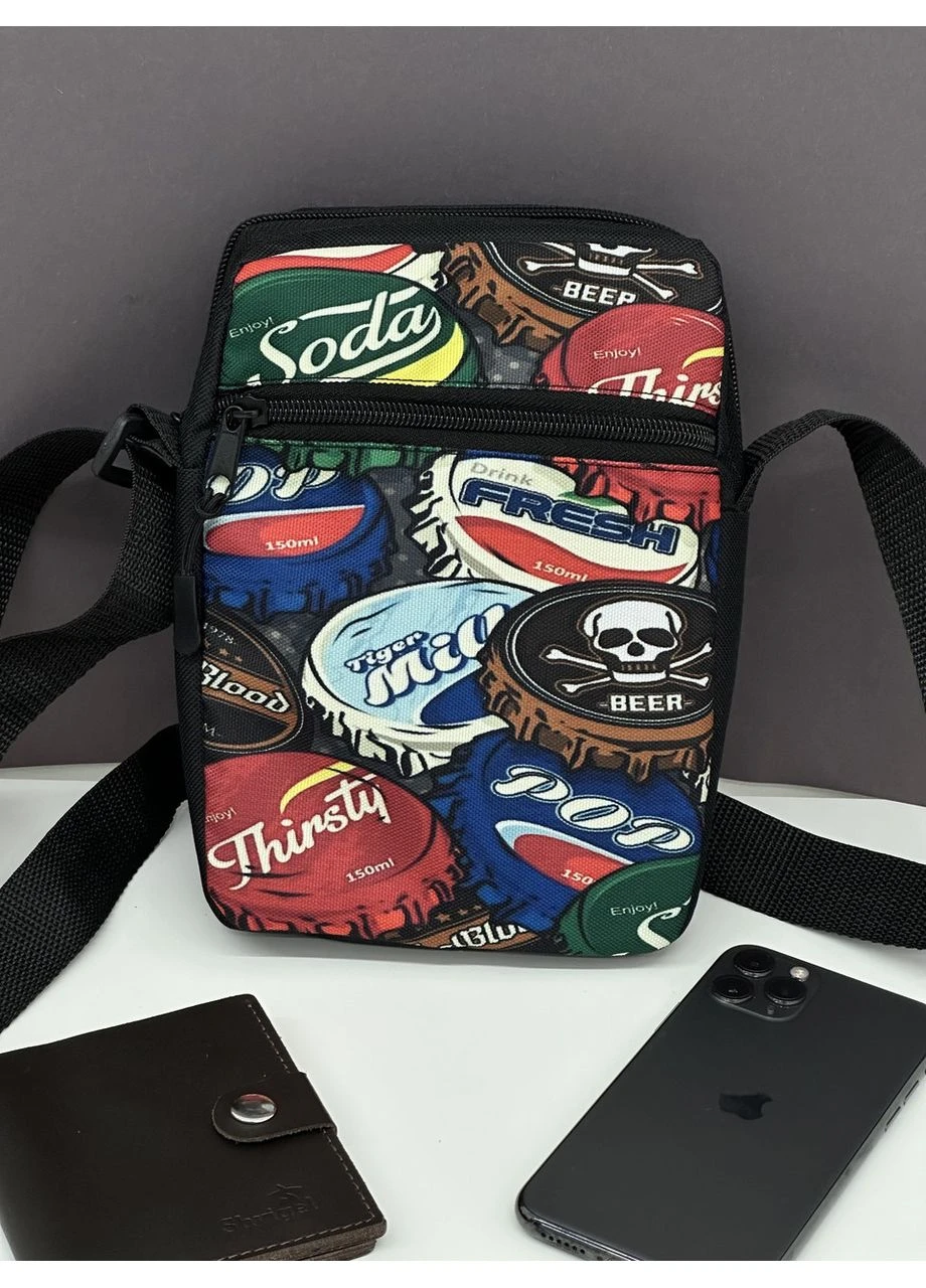 Сумка через плечо для мальчика подростка с крышечками No Brand (350613266)