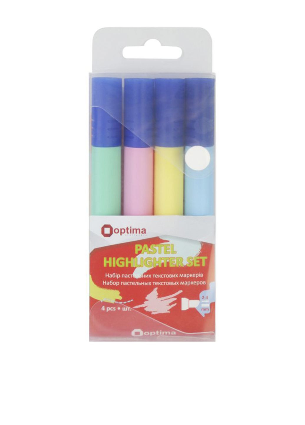 Набір текстових маркерів колір різнокольоровий ЦБ-00282575 Optima (347581225)