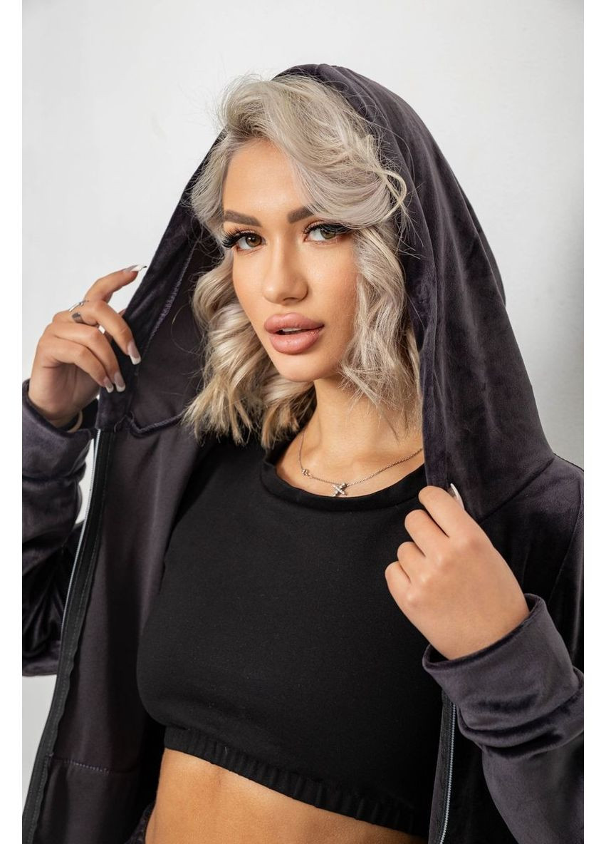 Спортивний костюм жіночий велюровий, колір чорнильний, 257R4119 Ager (365060318)