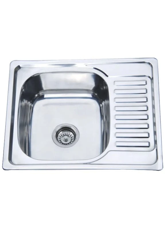 Мойка кухонная врезная Z5848-08-180E (Satin), 580×480 мм, с крылом, 0.8 мм, нержавейка, 1 чаша, матовая Zerix (398851587)