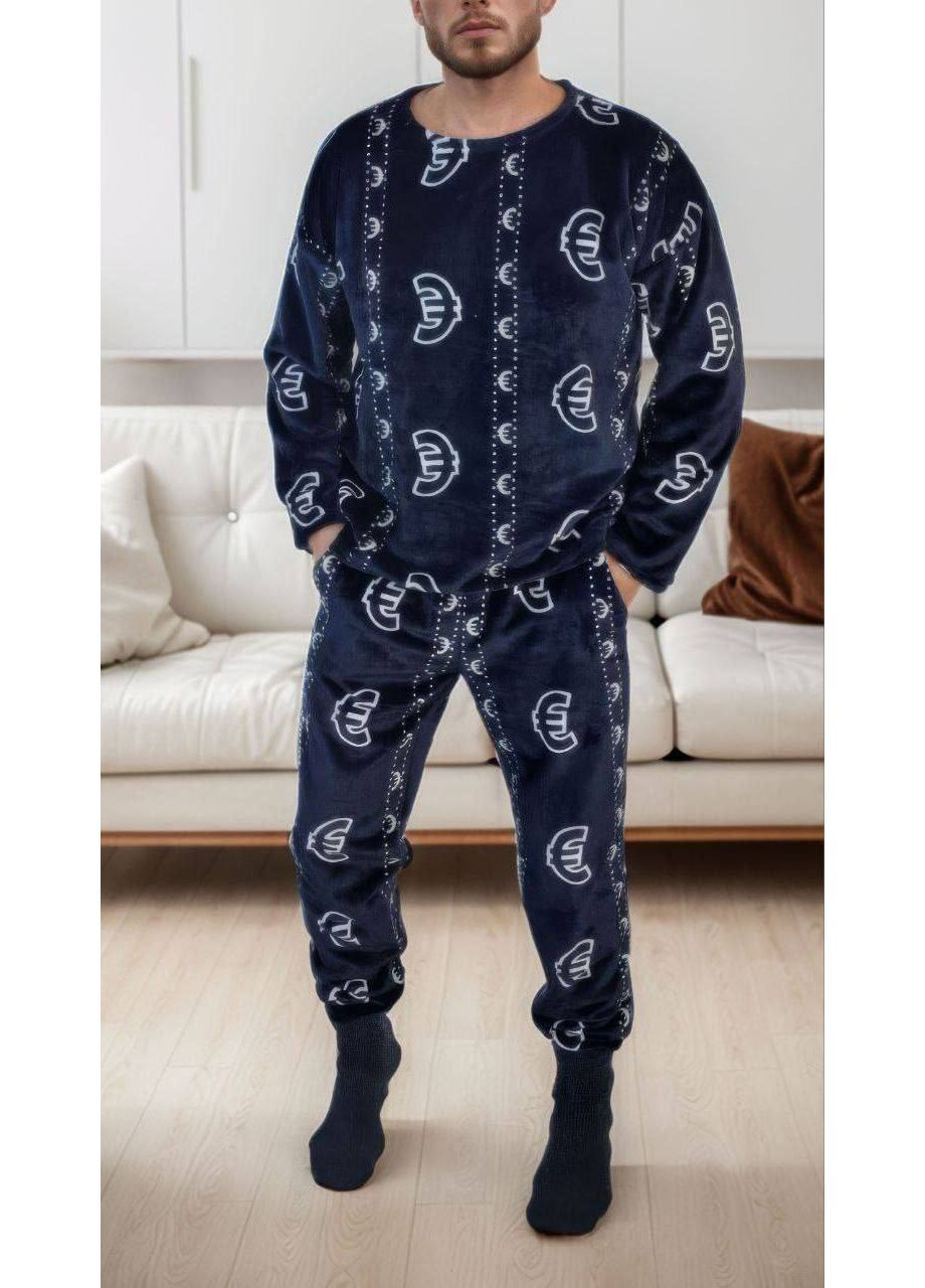 Піжама тепла чоловіча двосторонній плюш (стрижений кролик),Туреччина,штани та кофта Україна (364653100)