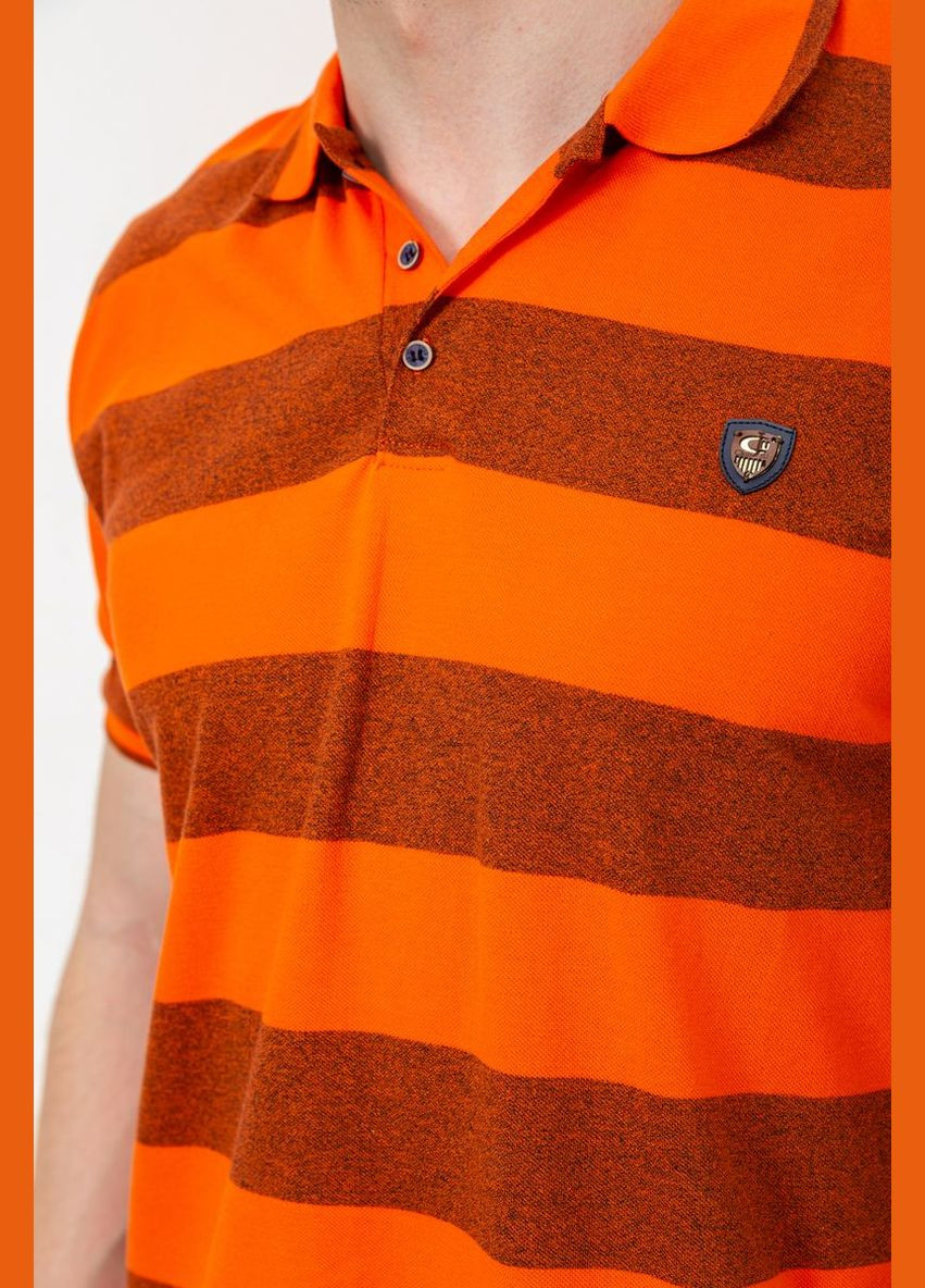 Оранжевая футболка-поло мужское в полоску для мужчин Ager