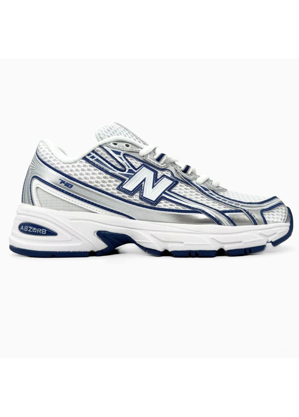 Белые демисезонные кроссовки мужские new balance 740 white / blue / silver нью беланс 740 No Brand