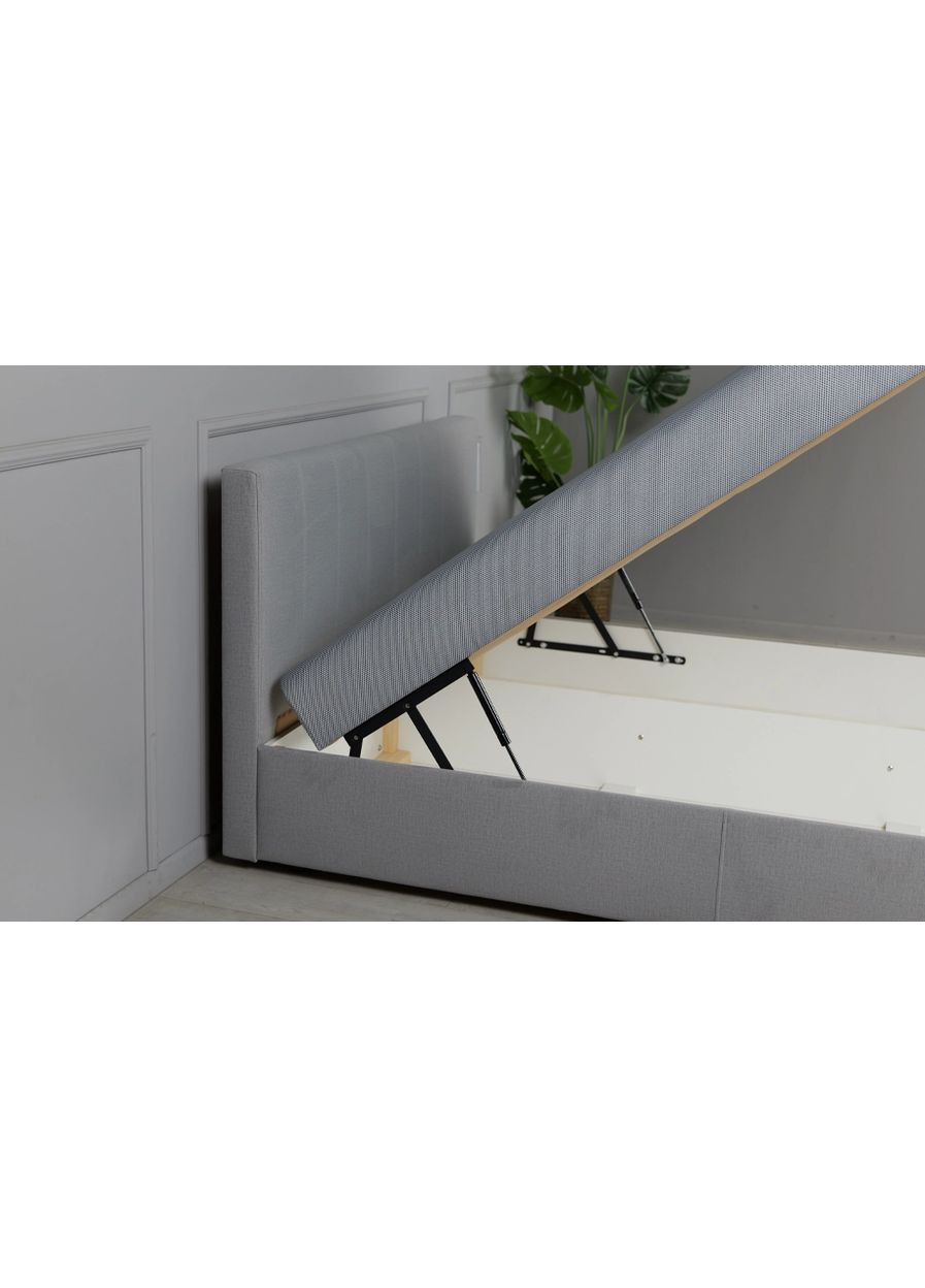 Ліжко 1,6 Амелі з підйомним механізмом та матрацом тк.кат. 2 світло-сіре Welovemebel (369474969)