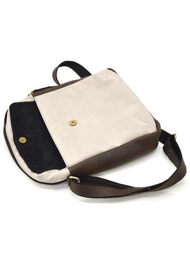 Сумка планшет через плече для документів та для телефону чоловіча з натуральної шкіри та текстилю середня Бежевий 37029 TARWA (361348759)