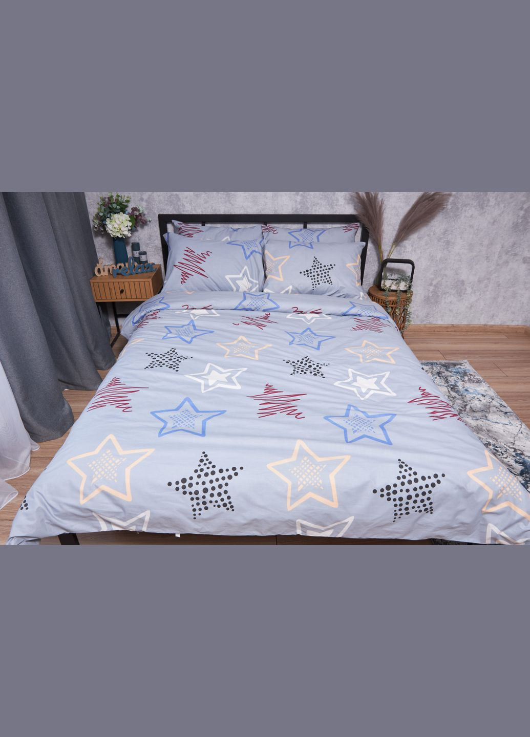 Комплект постельного белья Бязь Gold Люкс «Light Stars» Детский 110х140 наволочки 2х50х70 (MS-830000035) Moon&Star LightStars (293173202)