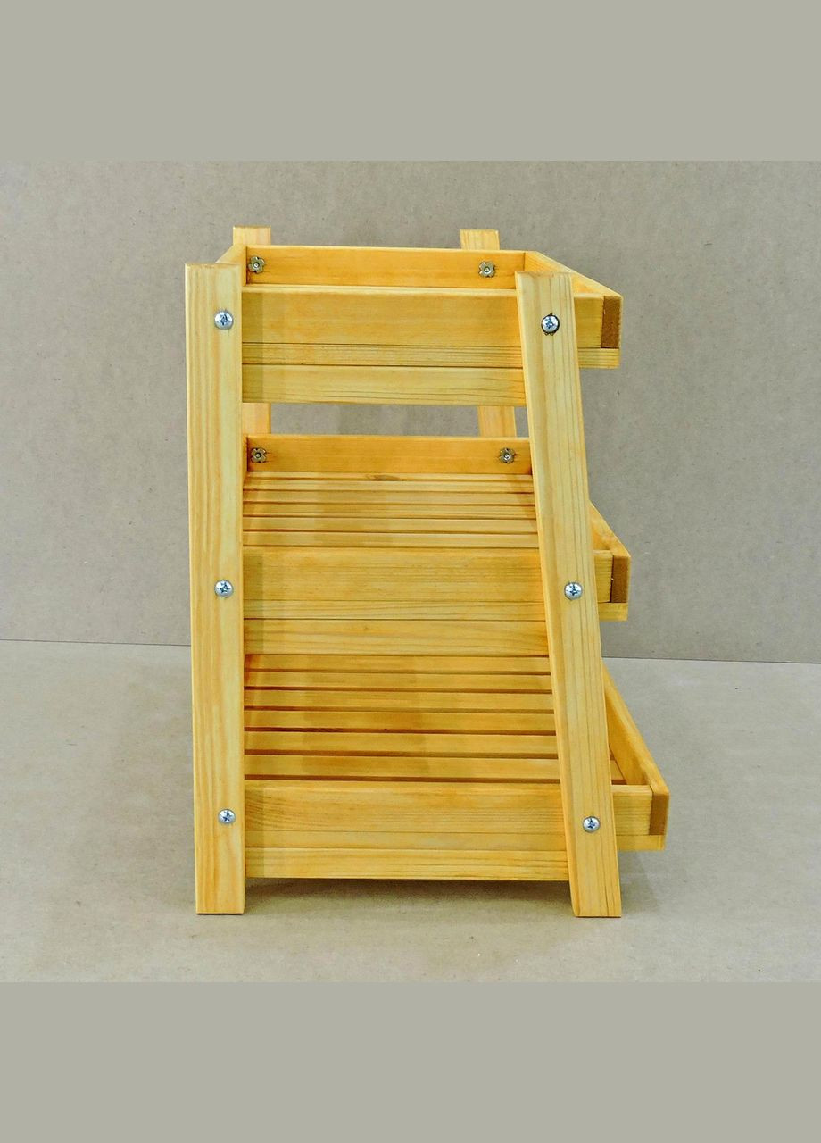 Етажерка для фруктів і овочів з дерева Керрот ваніль (ЯХО-000302) No Brand (327846068)