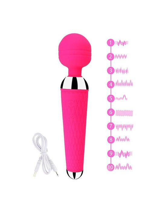 Вибратор "Волшебная палочка" USB - Черный – Вибраторы No Brand (366817777)