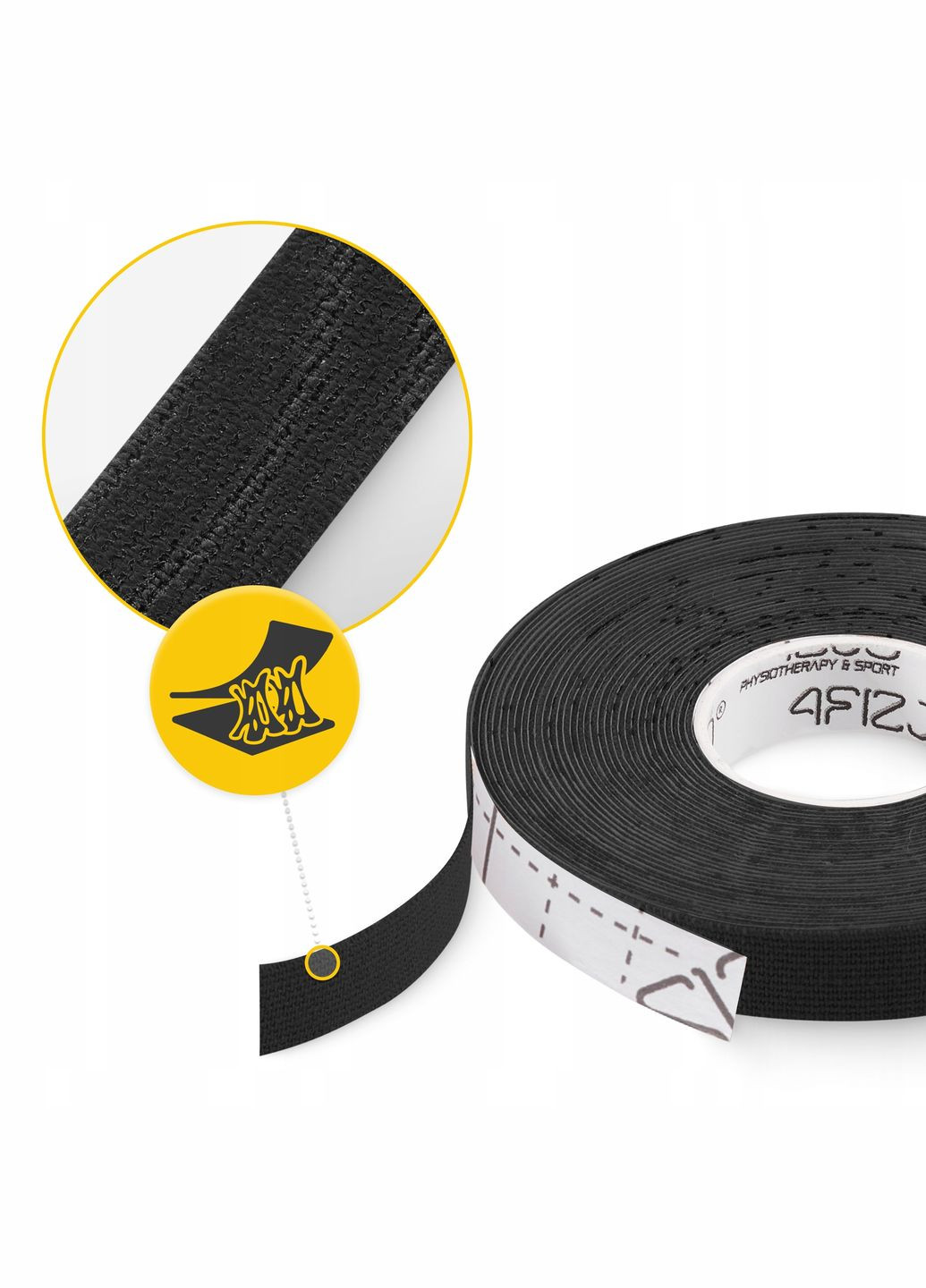 Лента кинезиологическая (кинезио тейп) 1 см x 5 м Black (P-5905973400787) 4FIZJO (322141201)