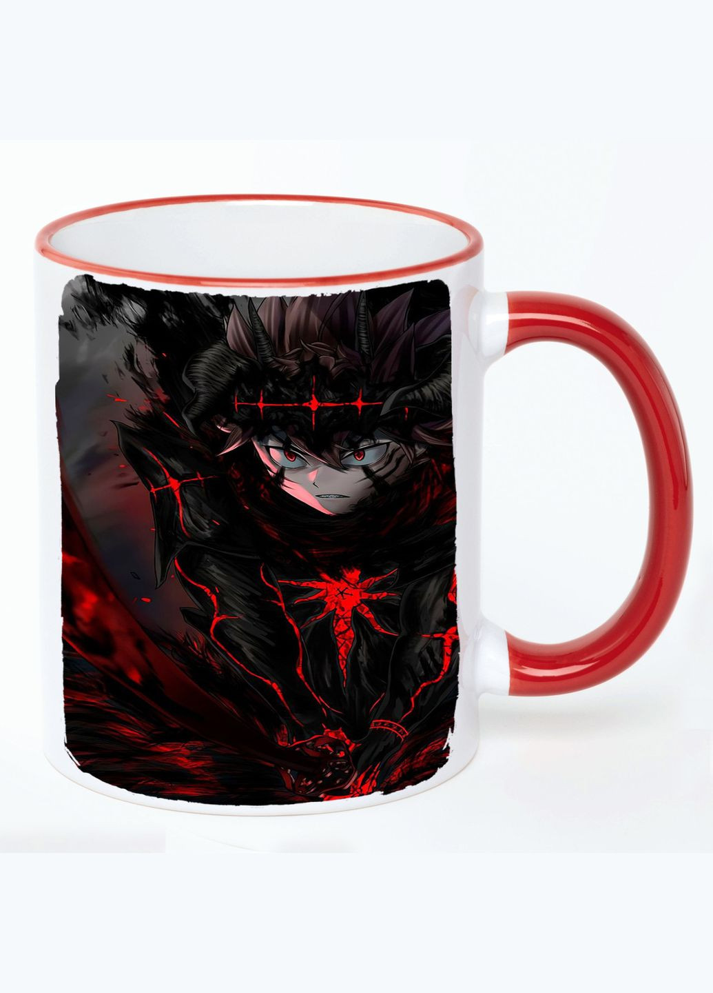 Чашка Черный клевер Аниме #003 (кружка, кружка) Белый с Красной ручкой 330 мл No Brand (322716395)