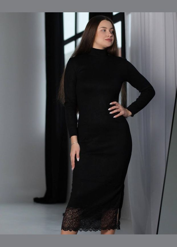 Черное праздничный платье женское "нежность" hc (h001-8168-094) No Brand
