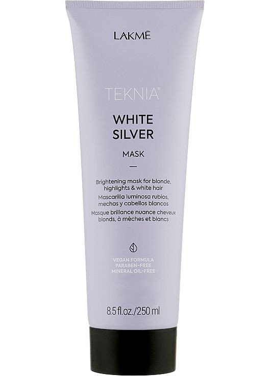 Тонировочная маска для нейтрализации желтого оттенка Teknia White Silver Mask 250ml (768166-74925) Lakme (368607679)