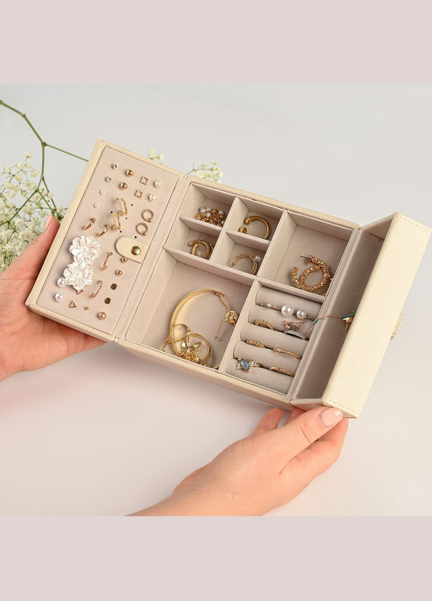 Органайзер для украшений MY HOME "ПЕКТОРАЛЬ" 15х15х6.8 см (FH-51 BEIGE) МВМ (363256467)