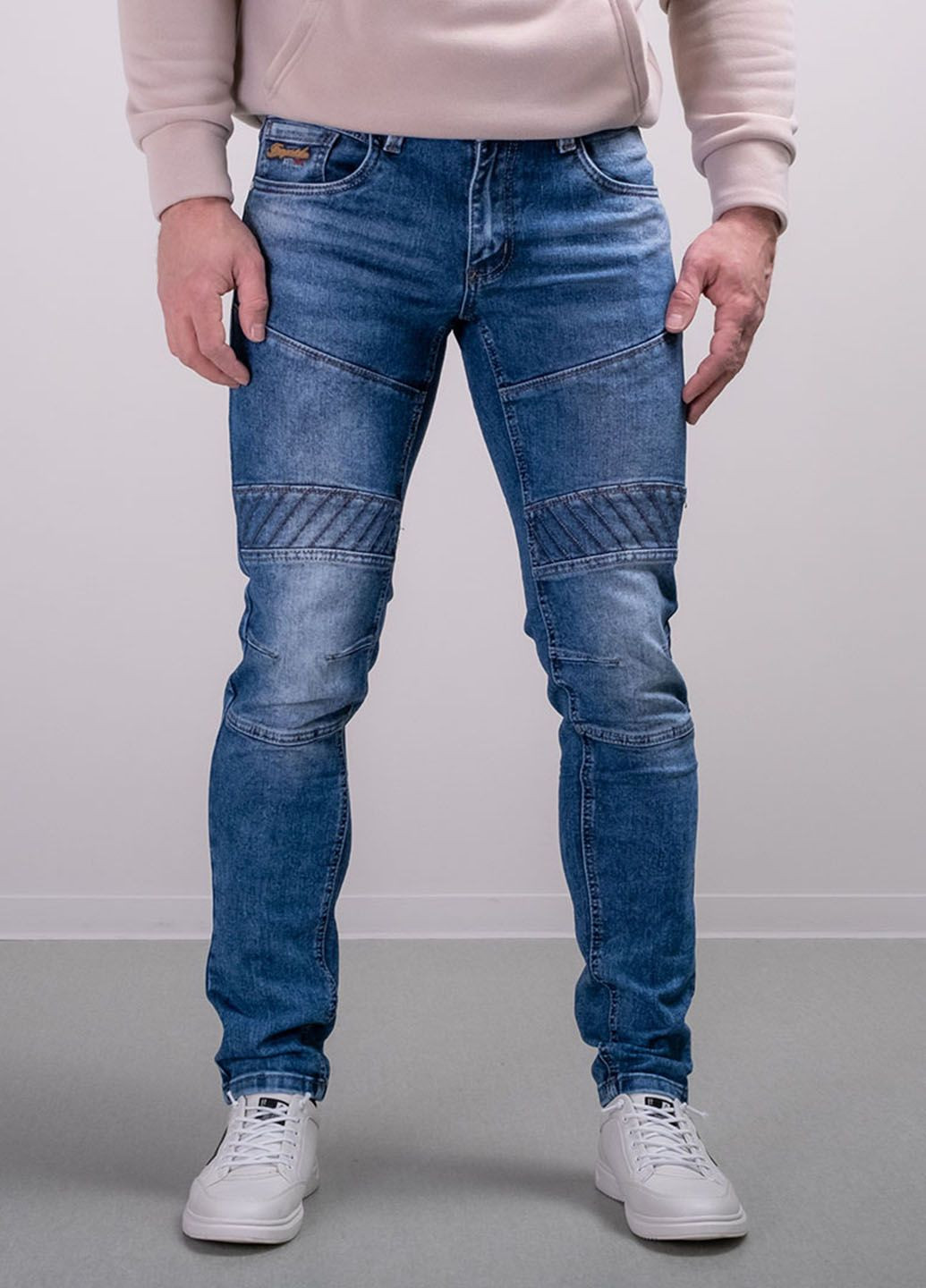 Синие демисезонные джинсы мужские 200133 Power