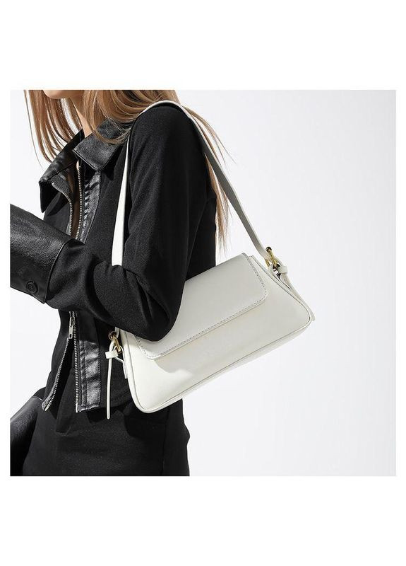 Жіноча сумка багет білого кольору в стилі Zara (362588116)