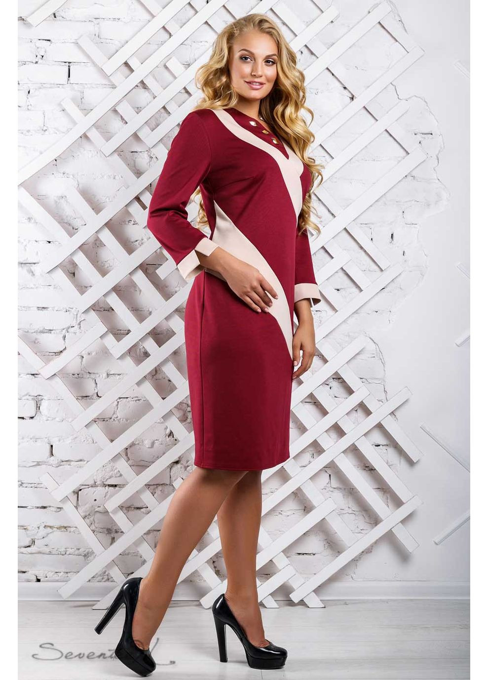 Темно-красное платье 865.2319 Seventeen