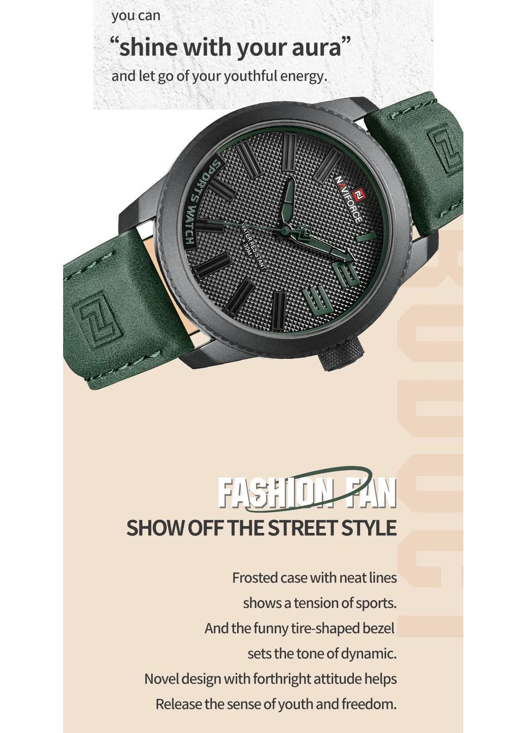 Наручные часы NAVIFORCE NF9202L – Армейский Стиль 46 мм No Brand (364273202)