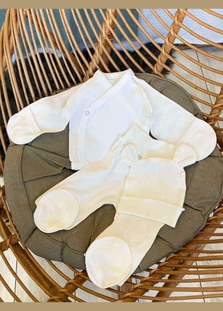 Бежевый демисезонный комплект одежды для новорожденных Баранчик БО