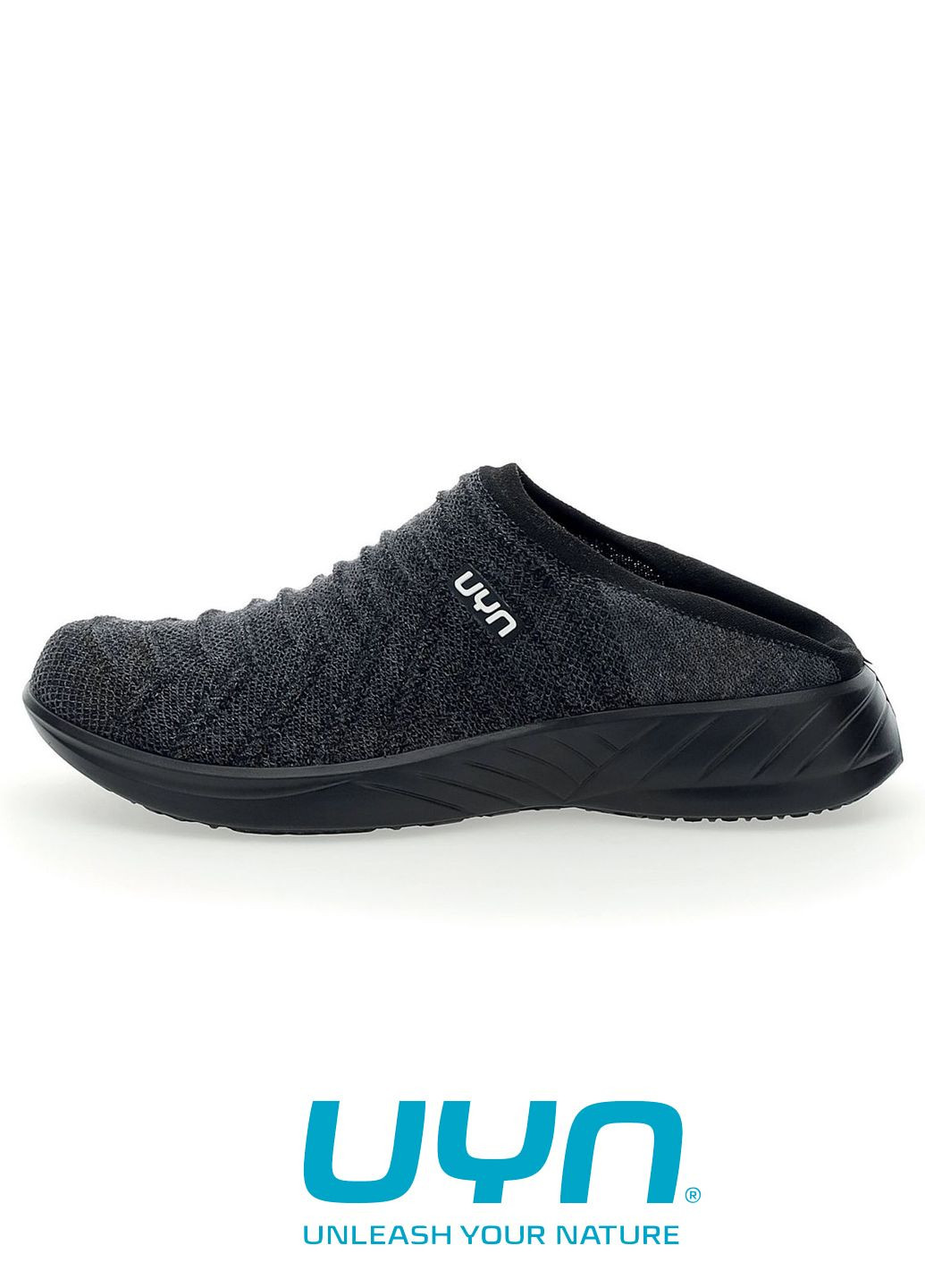 Цветные кроссовки женские UYN 3D RIBS SABOT WOOL Black Sole G618 Anthracite/Melange/Black