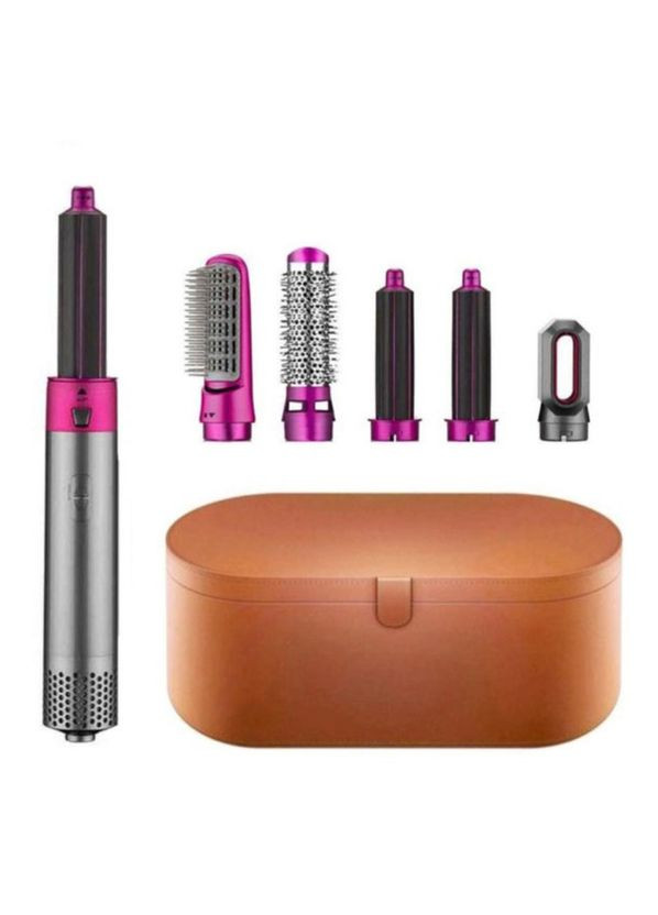 Фен-щетка для разных типов волос 5 в 1 EM Hot Air Styler Стайлер с функциями придания объема выпрямления Серый с футляром No Brand (341318692)