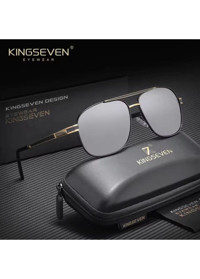 Чоловічі поляризаційні сонцезахисні окуляри N738 Mirror Silver KINGSEVEN (369465034)