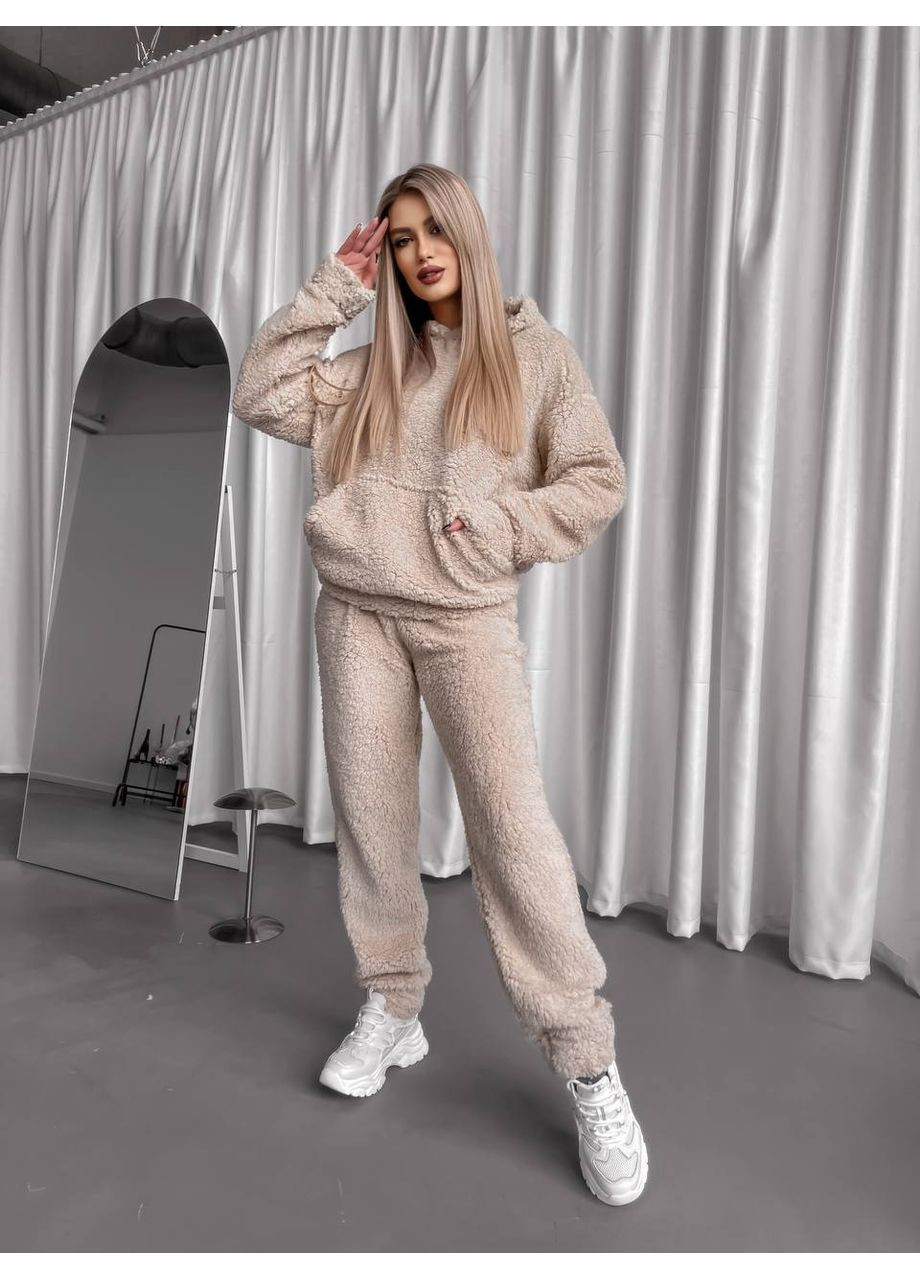 Теплый костюм «Teдди» 🧸 кофта с капюшоном и карманом кенгуру No Brand (369249482)