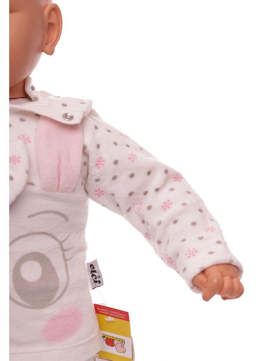 Рожевий зимній костюм з довгим рукавом для велюрової дівчинки з вушками рожевий 62 см (27606) BABYKROHA