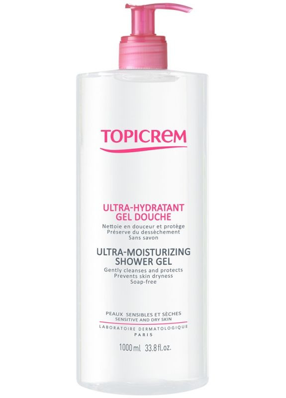 Гель для душу для чутливої та сухої шкіри Ultra-Moisturizing 1л Topicrem (323229608)