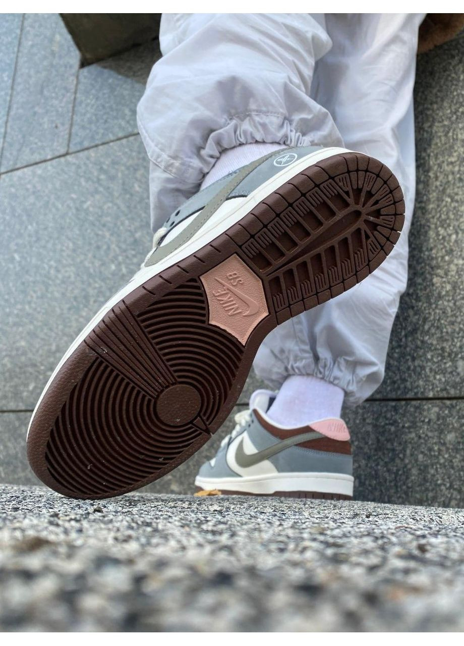 КРОССОВКИ ЖЕНСКИЕ NIKE SB DUNK GREY WHITE BROWN НАЙК СБ ДАНК No Brand серые демисезоны (368647131)