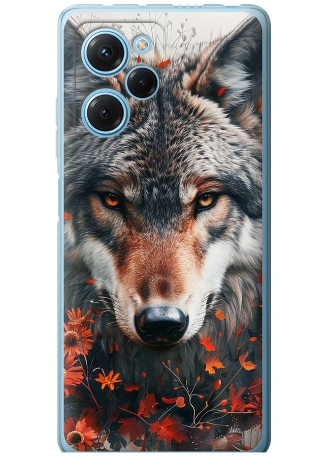 Силиконовый чехол 'Wolf and flowers' для Endorphone Xiaomi Redmi Note 12 Pro Speed (285787195)