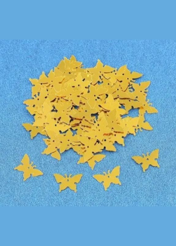 Конфетти на праздник Бабочки 15 г 15 мм золотистый Jannet конфеті (330828015)