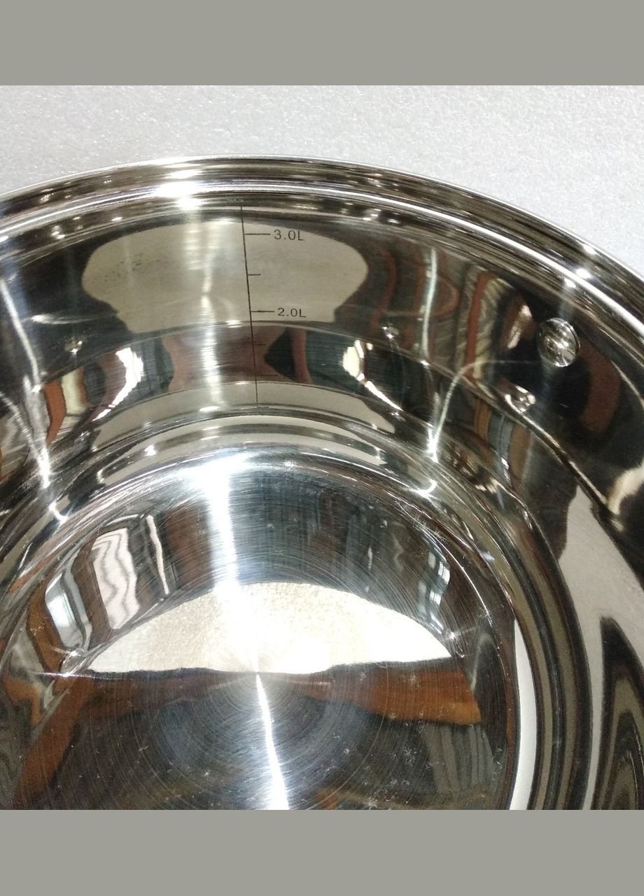 Каструля нержавійка з кришкою 16 см, 2.1 л (BH-1416) Bohmann (334714059)