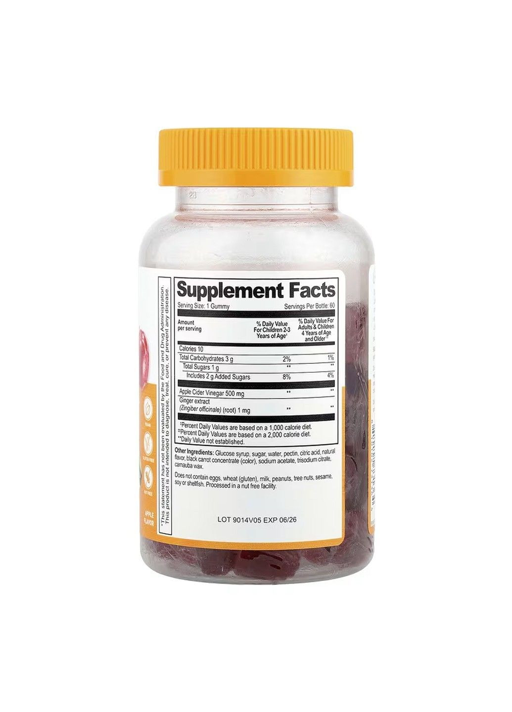 Apple Cider Vinegar, Для детей, жевательные мармеладки с яблочным уксусом, 60 жевательных мармеладок Lifeable (370162535)