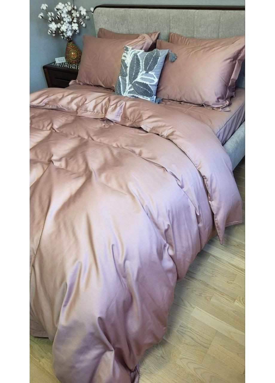 Постельное белье Розовая розовая(350N), сатин PREMIUM Евро размер, наволочки 50/70 No Brand (363191140)