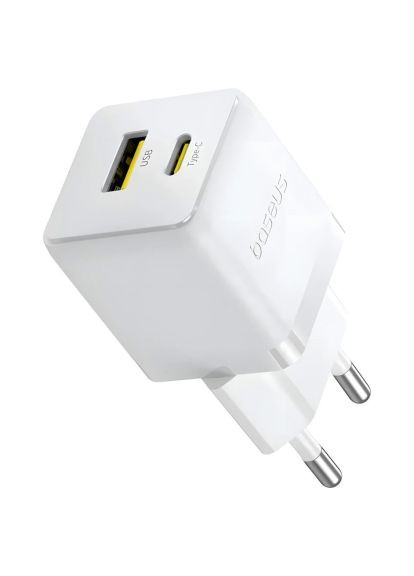 Зарядное устройство 1xUSB-C 20W + 1xUSB white + cable USB-C to USB-C 60W 1.0m (P10111608213-01) Baseus 1xUSB-C 20W + 1xUSB white + cable USB-C to USB-C 6 (369882664)