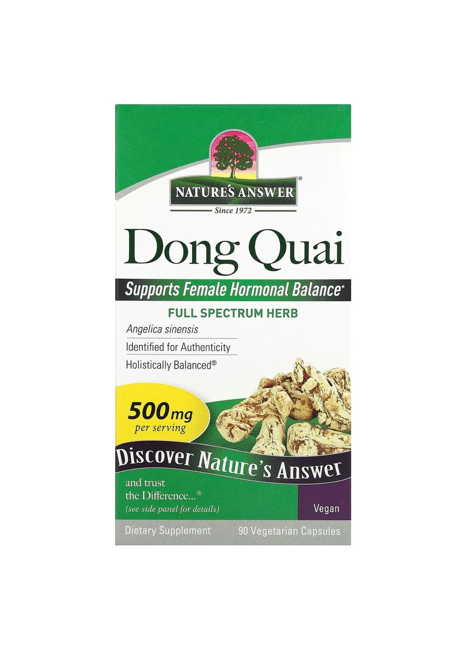 Дудник китайский Dong Quai 1000 мг, 90 капсул Nature's Answer (361115074)