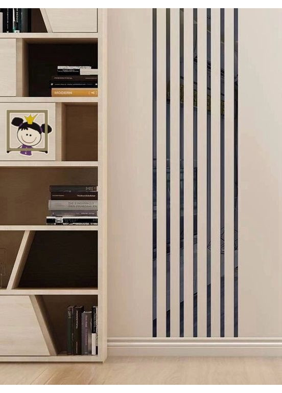 Глянцеві настінні акрилові дзеркальні наклейки на стіну Молдинг-10 1х240 см 5 шт. Чорний Ваша Світлість (366334499)