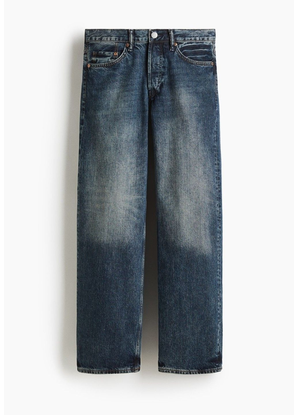 Чоловічі вільні прямі джинси Straight Loose Н&М (58578) W30 L32 Темно-сині H&M (364358563)