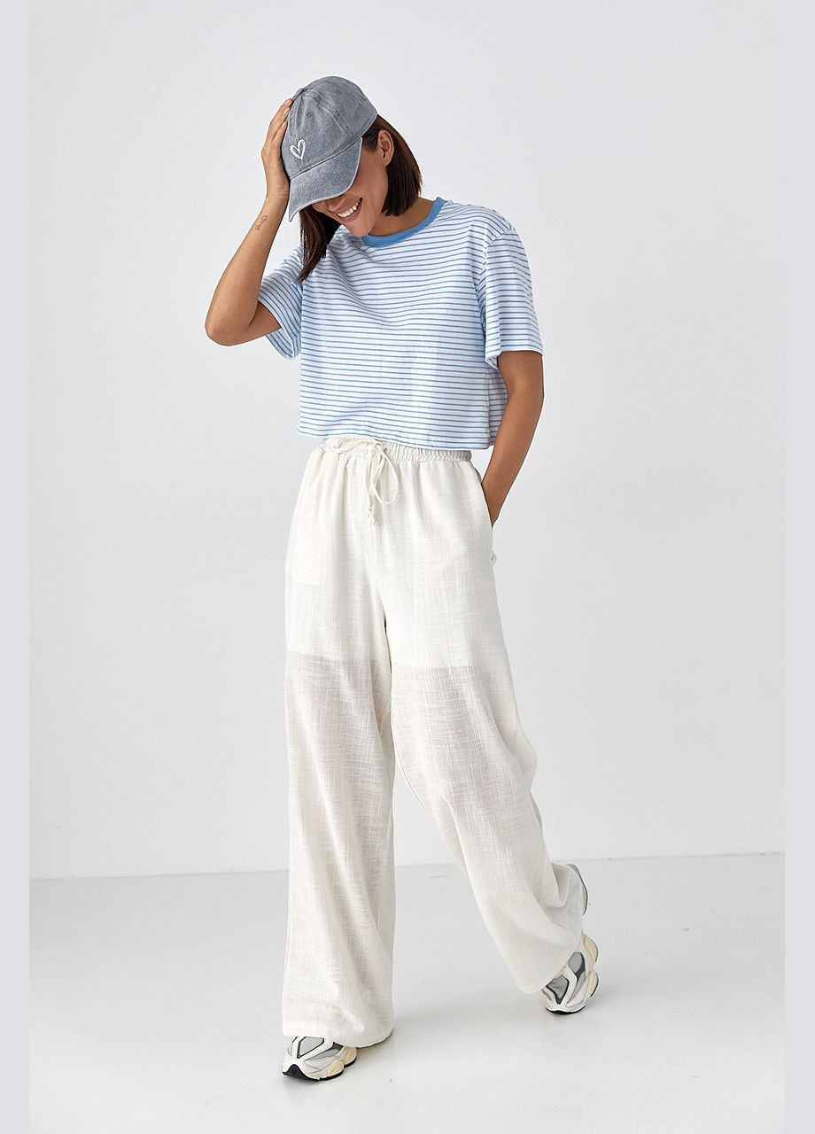 Льняные брюки прямого кроя Lurex (334451608)